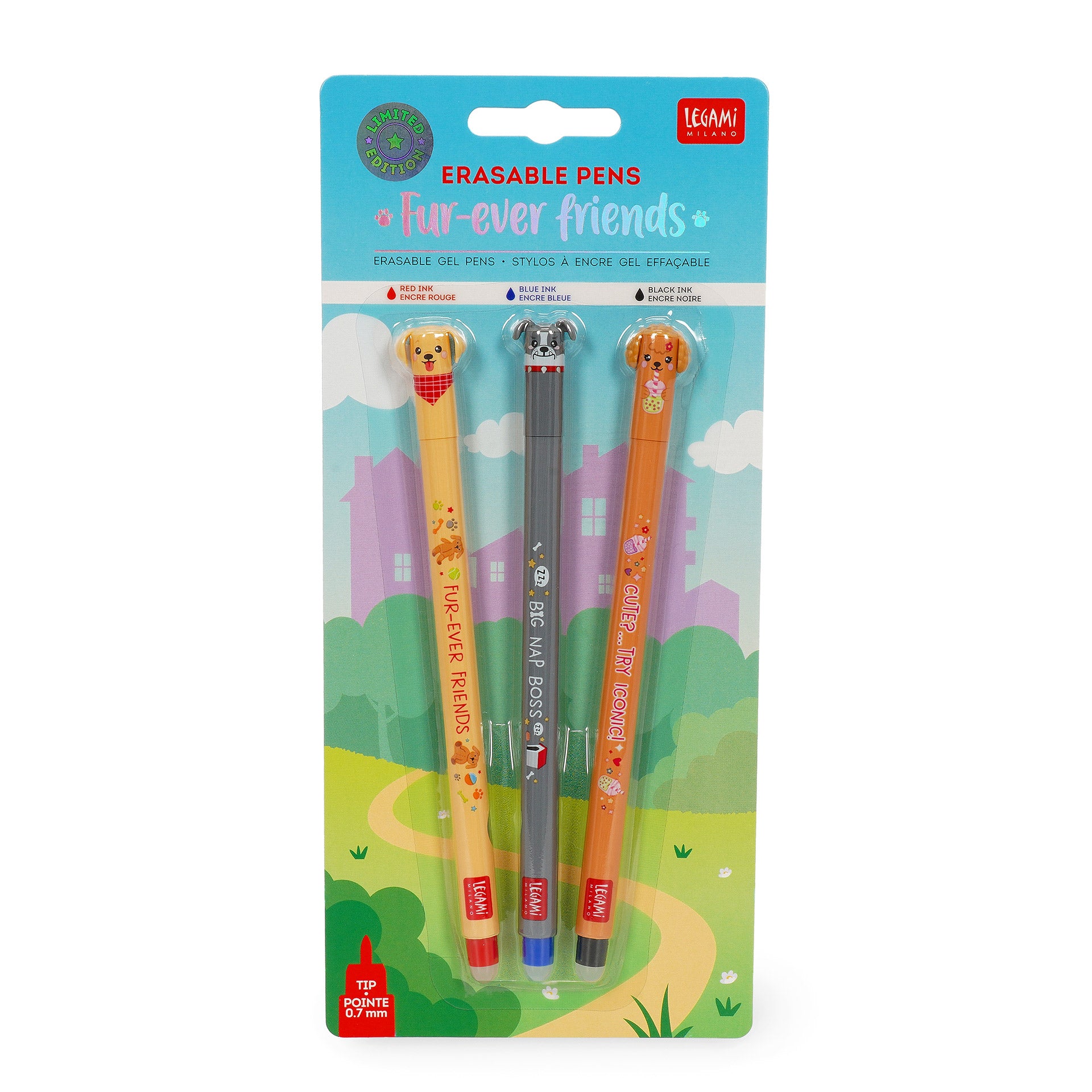 Legami | uitwisbare pennen fur-ever friends 3pack