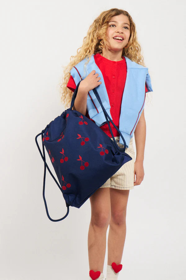 Caramel et cie | gymtas velvet cherries navy