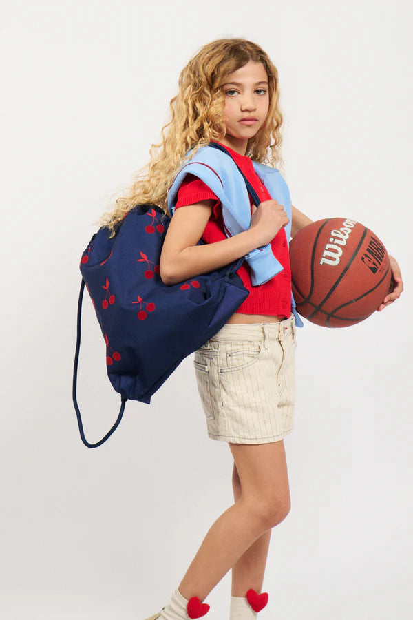 Caramel et cie | gymtas velvet cherries navy