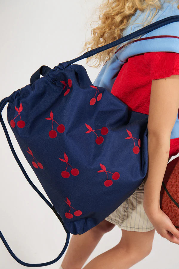Caramel et cie | gymtas velvet cherries navy