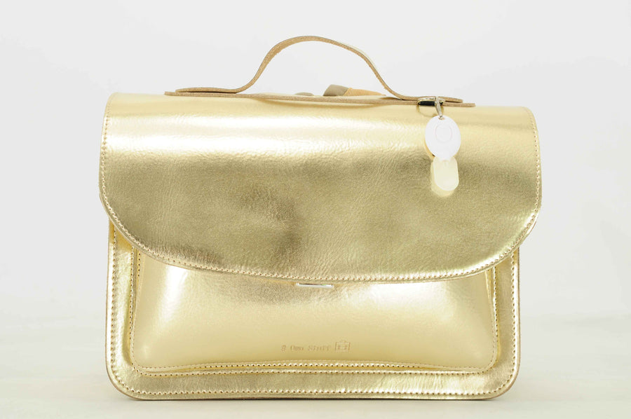 Own Stuff | lederen kleuterboekentas gold