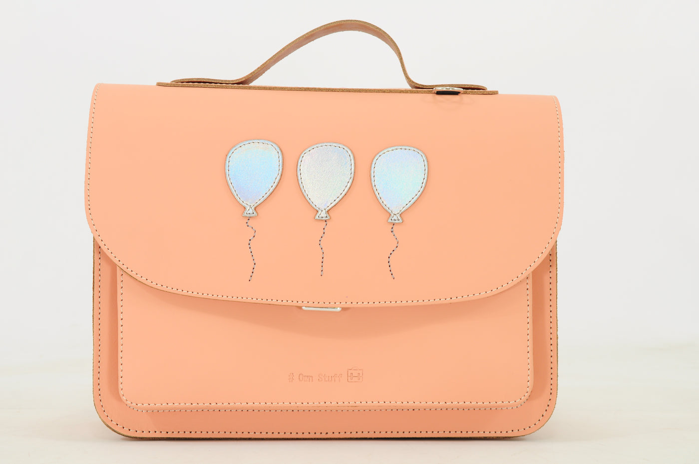Own Stuff | lederen kleuterboekentas balloon peach