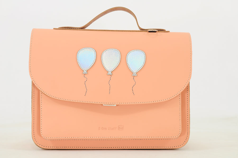 Own Stuff | lederen kleuterboekentas balloon peach
