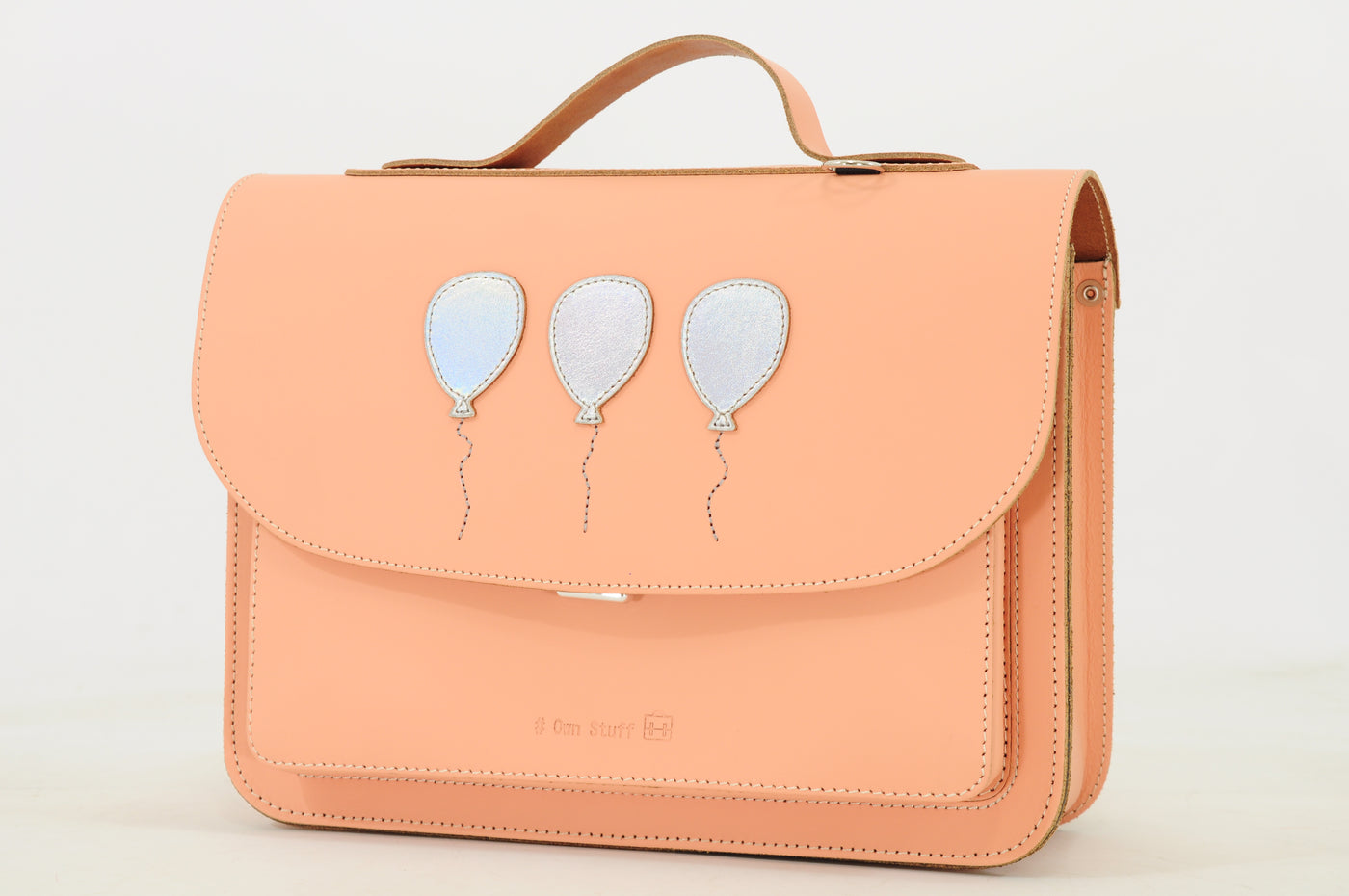 Own Stuff | lederen kleuterboekentas balloon peach