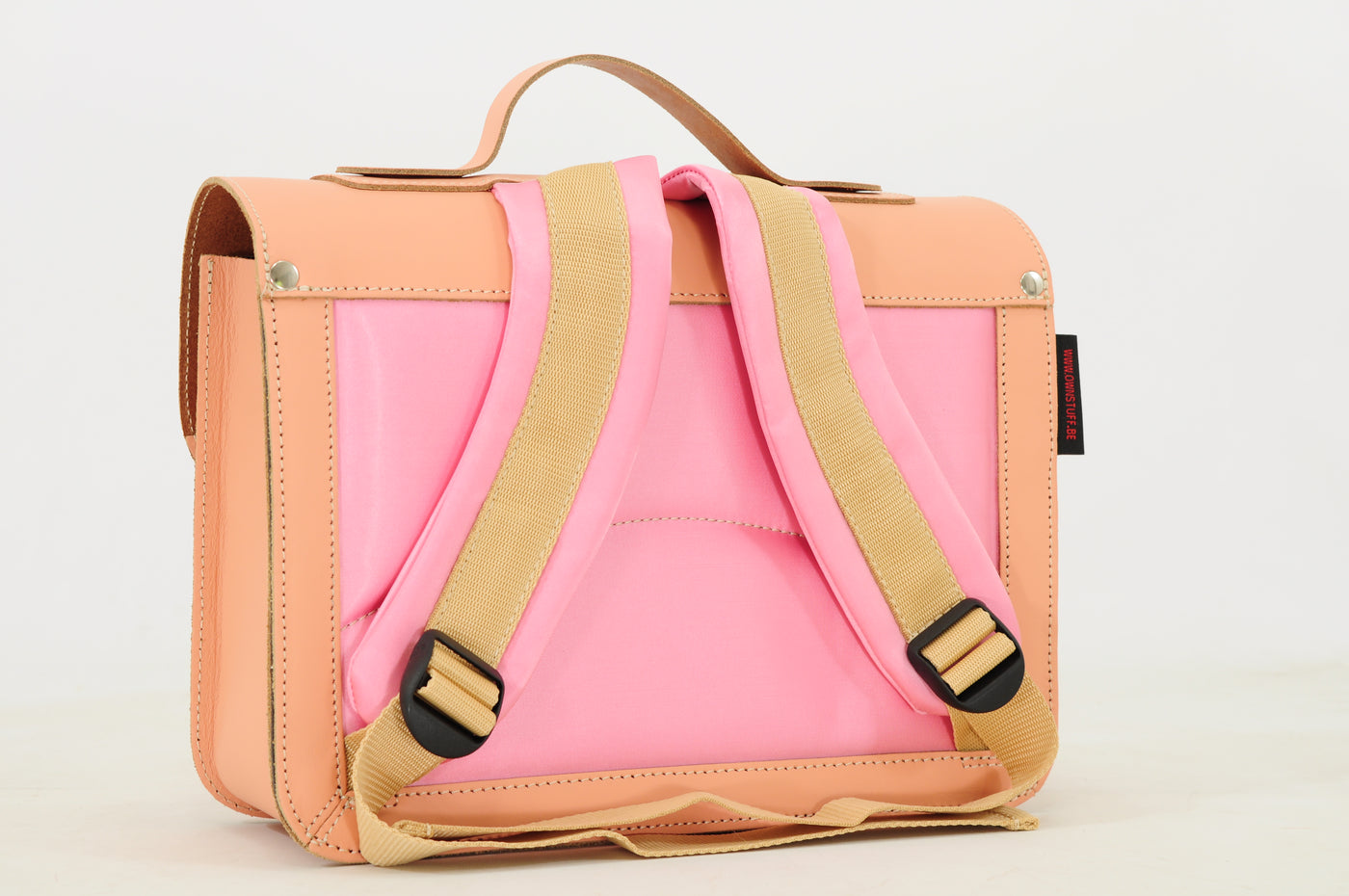 Own Stuff | lederen kleuterboekentas balloon peach