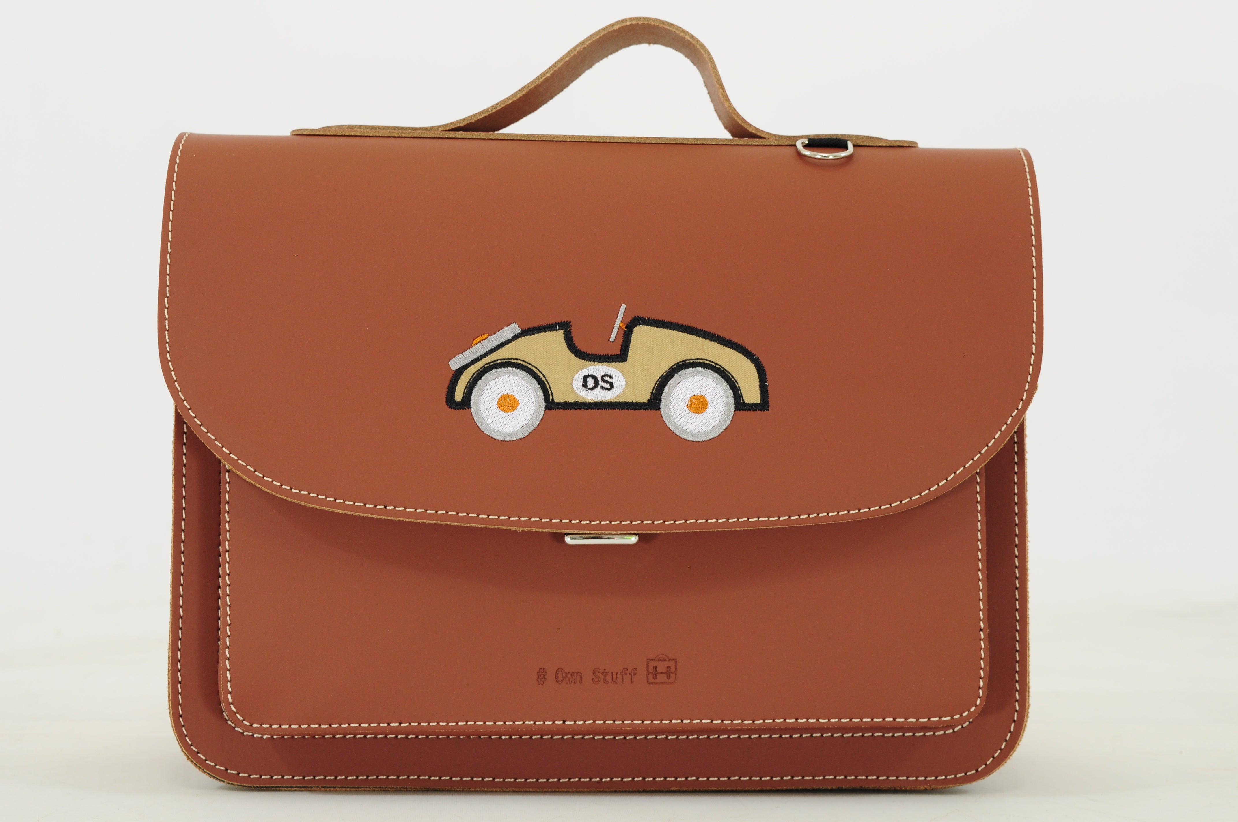 Own Stuff | lederen kleuterboekentas car chestnut