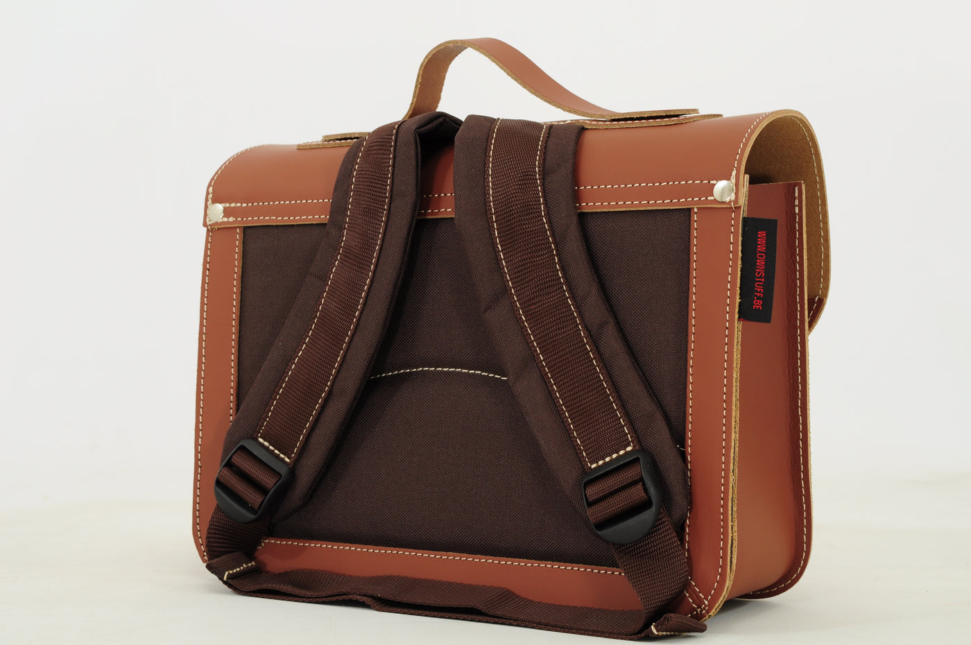 Own Stuff | lederen kleuterboekentas car chestnut