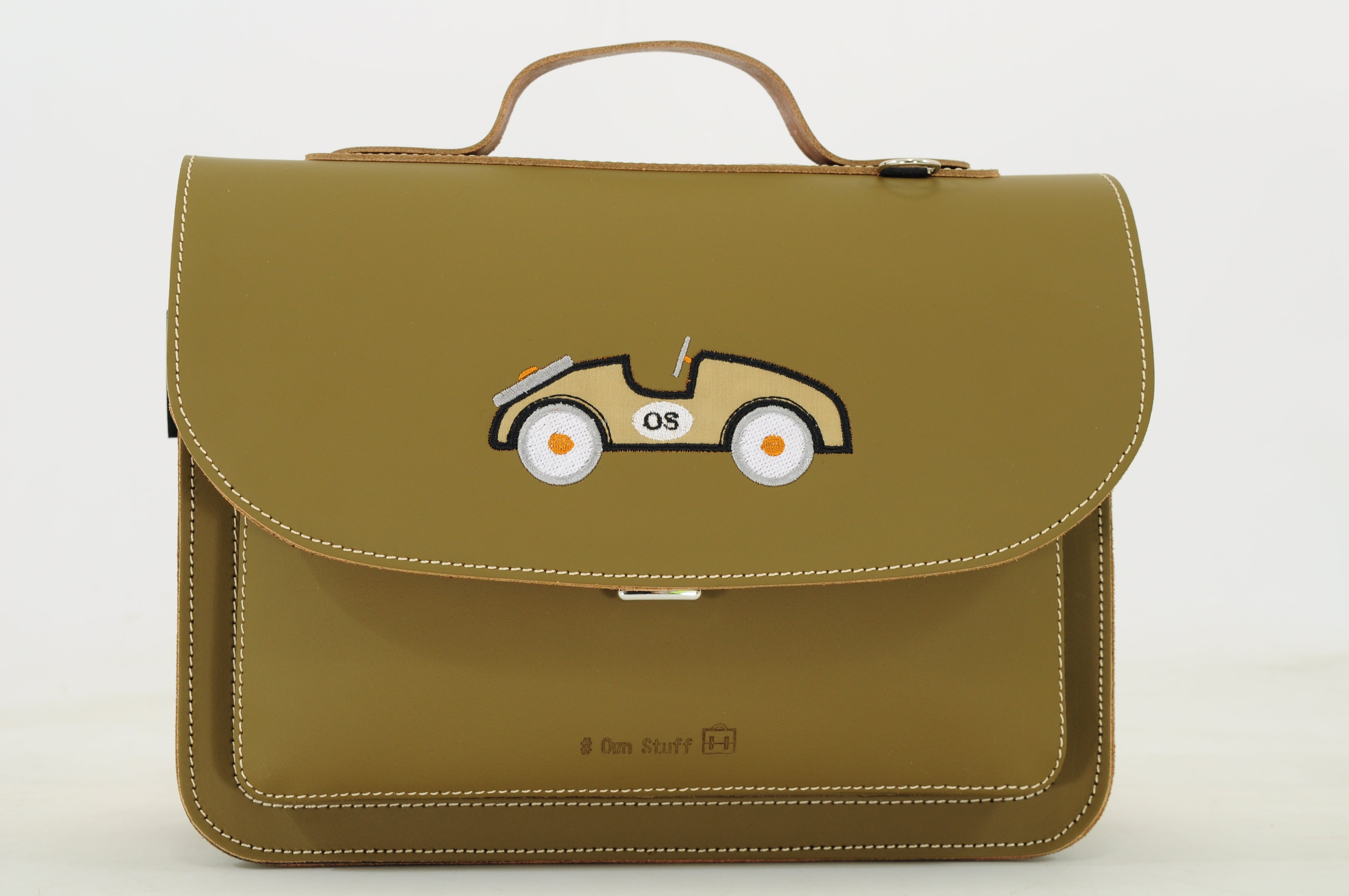 Own Stuff | lederen kleuterboekentas car moss