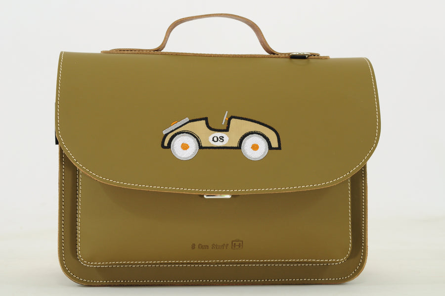 Own Stuff | lederen kleuterboekentas car moss