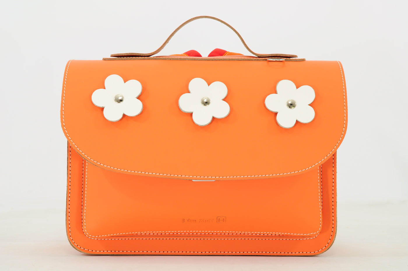 Own Stuff | lederen kleuterboekentas flowers orange