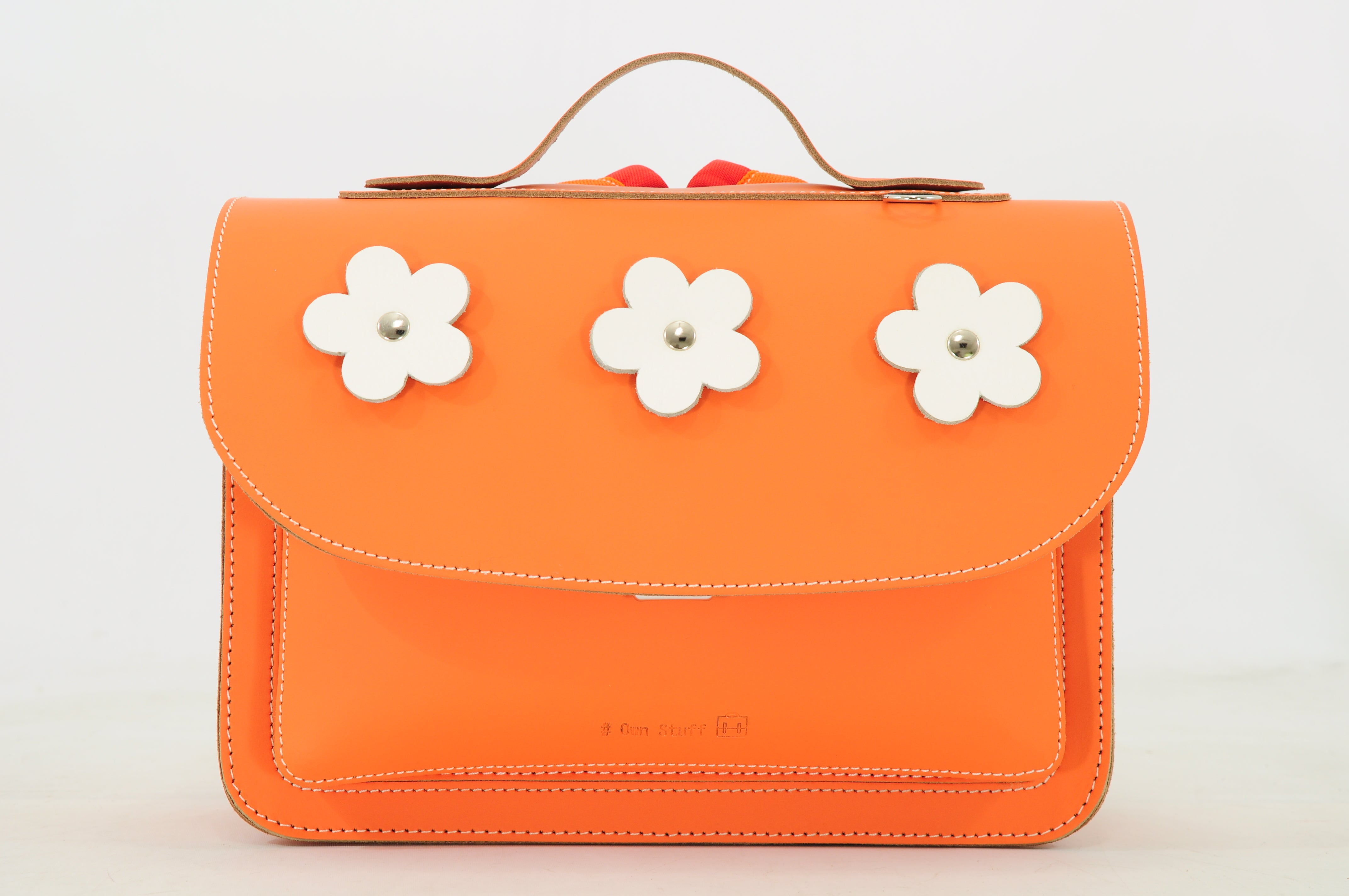 Own Stuff | lederen kleuterboekentas flowers orange