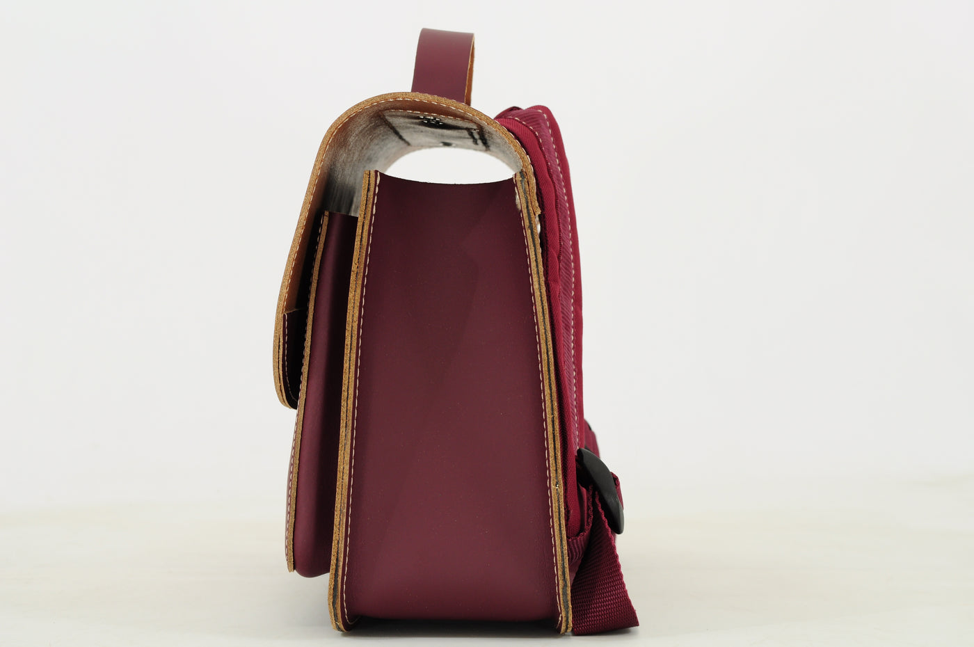 Own Stuff | lederen kleuterboekentas rabbit aubergine