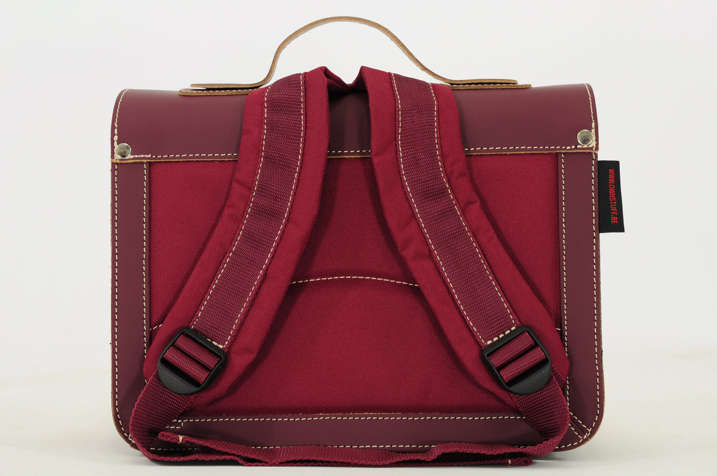 Own Stuff | lederen kleuterboekentas rabbit aubergine