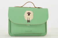 Own Stuff | lederen kleuterboekentas sheep pastel green
