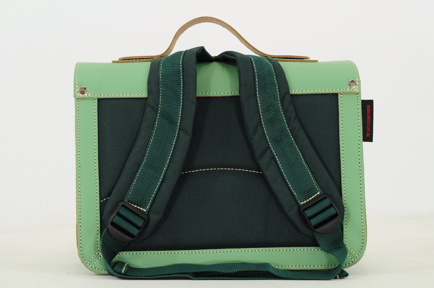 Own Stuff | lederen kleuterboekentas sheep pastel green