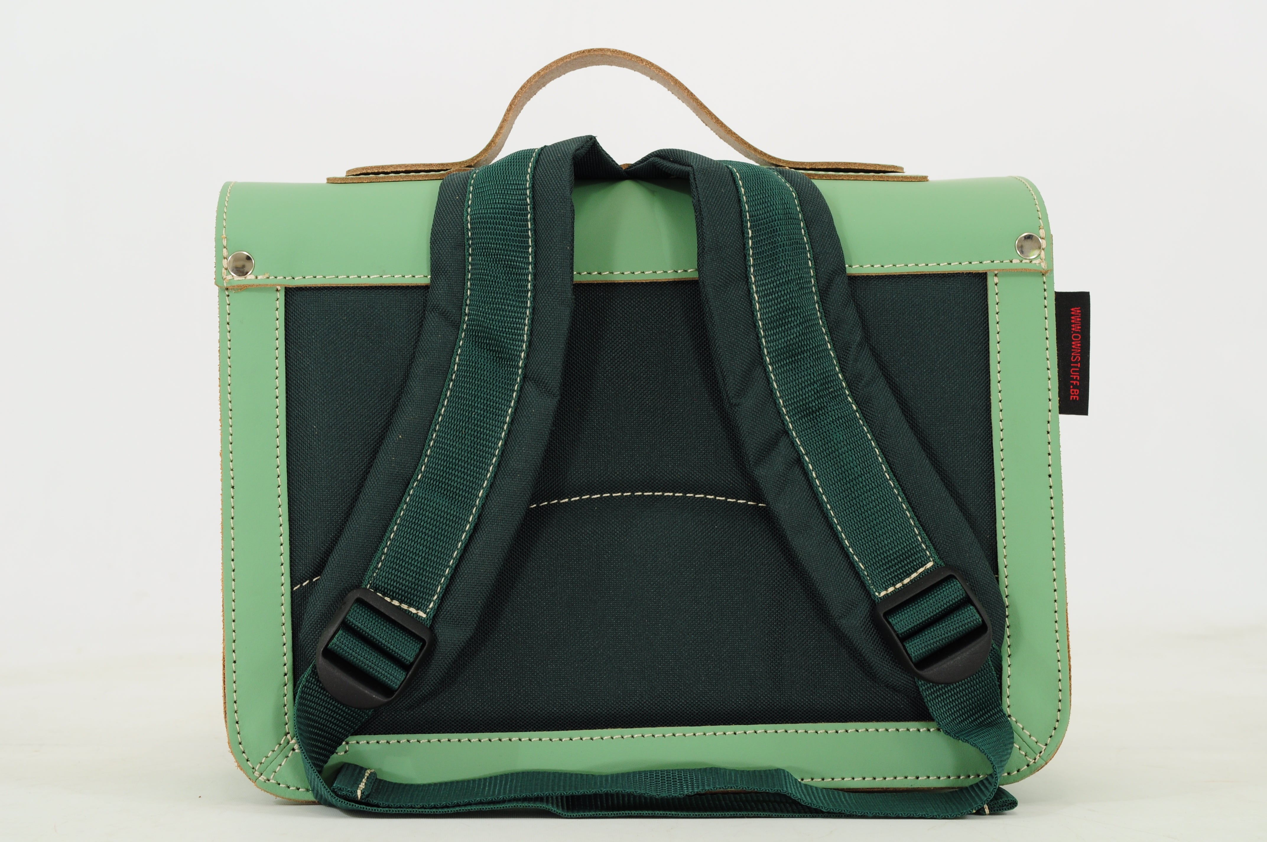 Own Stuff | lederen kleuterboekentas sheep pastel green