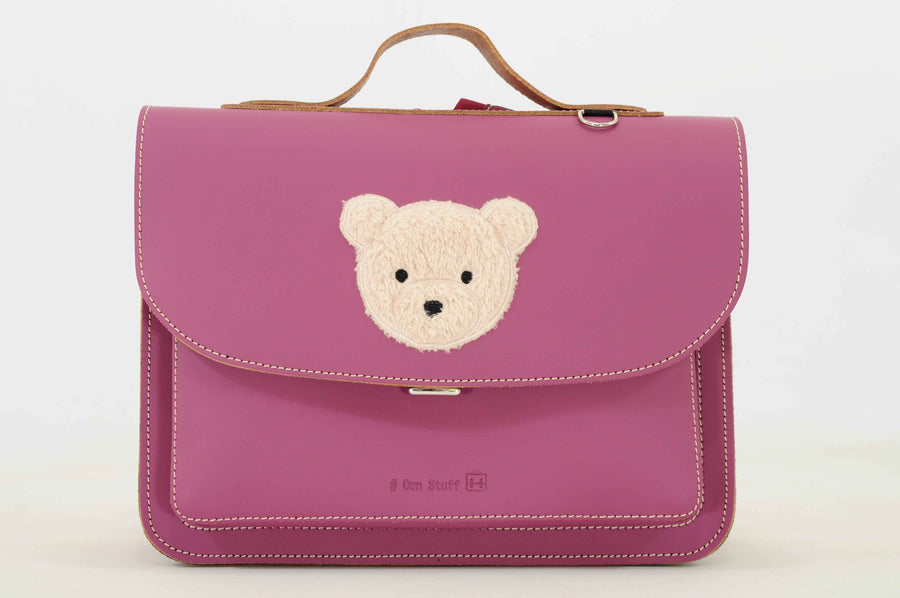 Own Stuff | lederen kleuterboekentas teddy plum