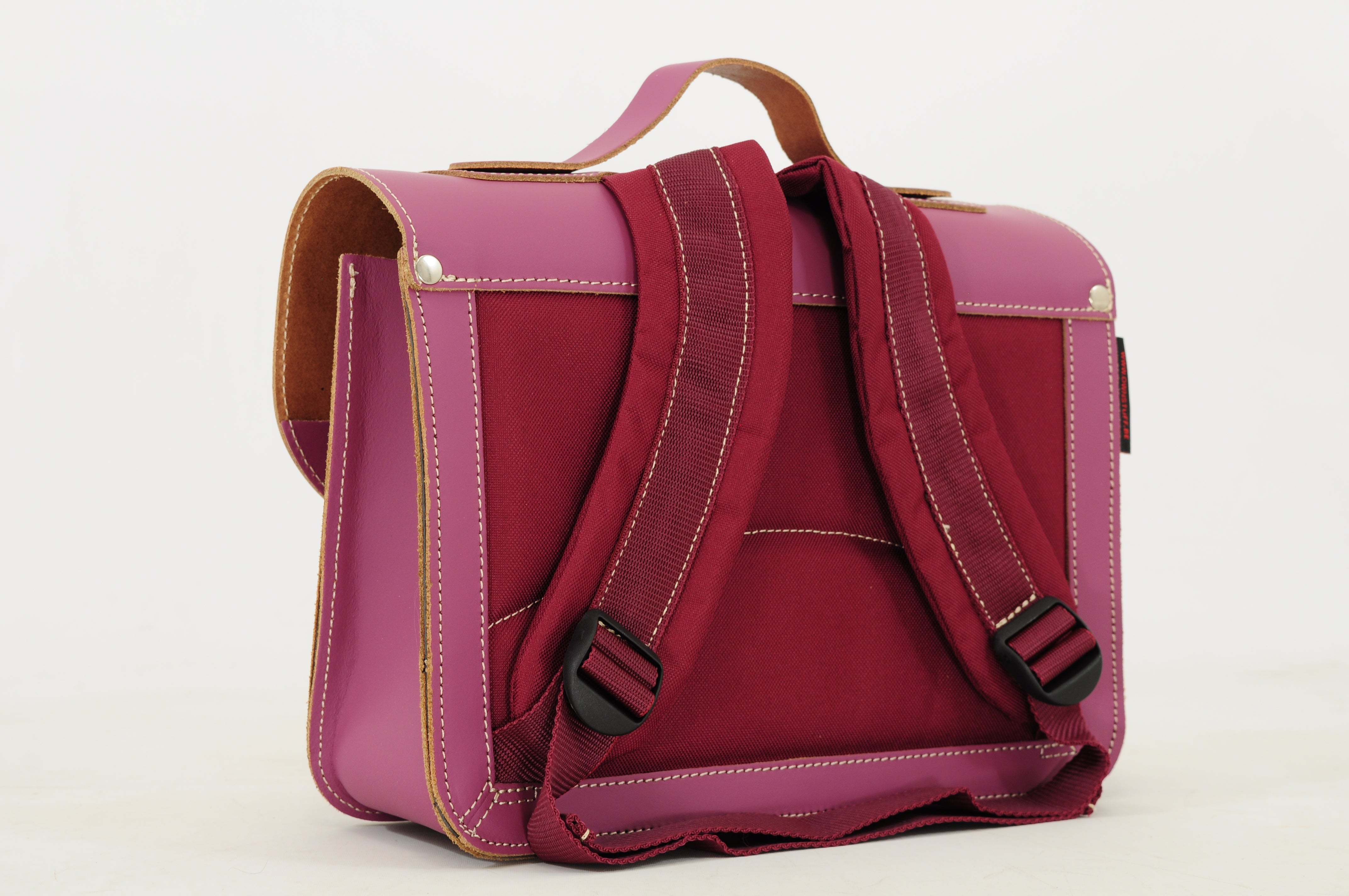 Own Stuff | lederen kleuterboekentas teddy plum