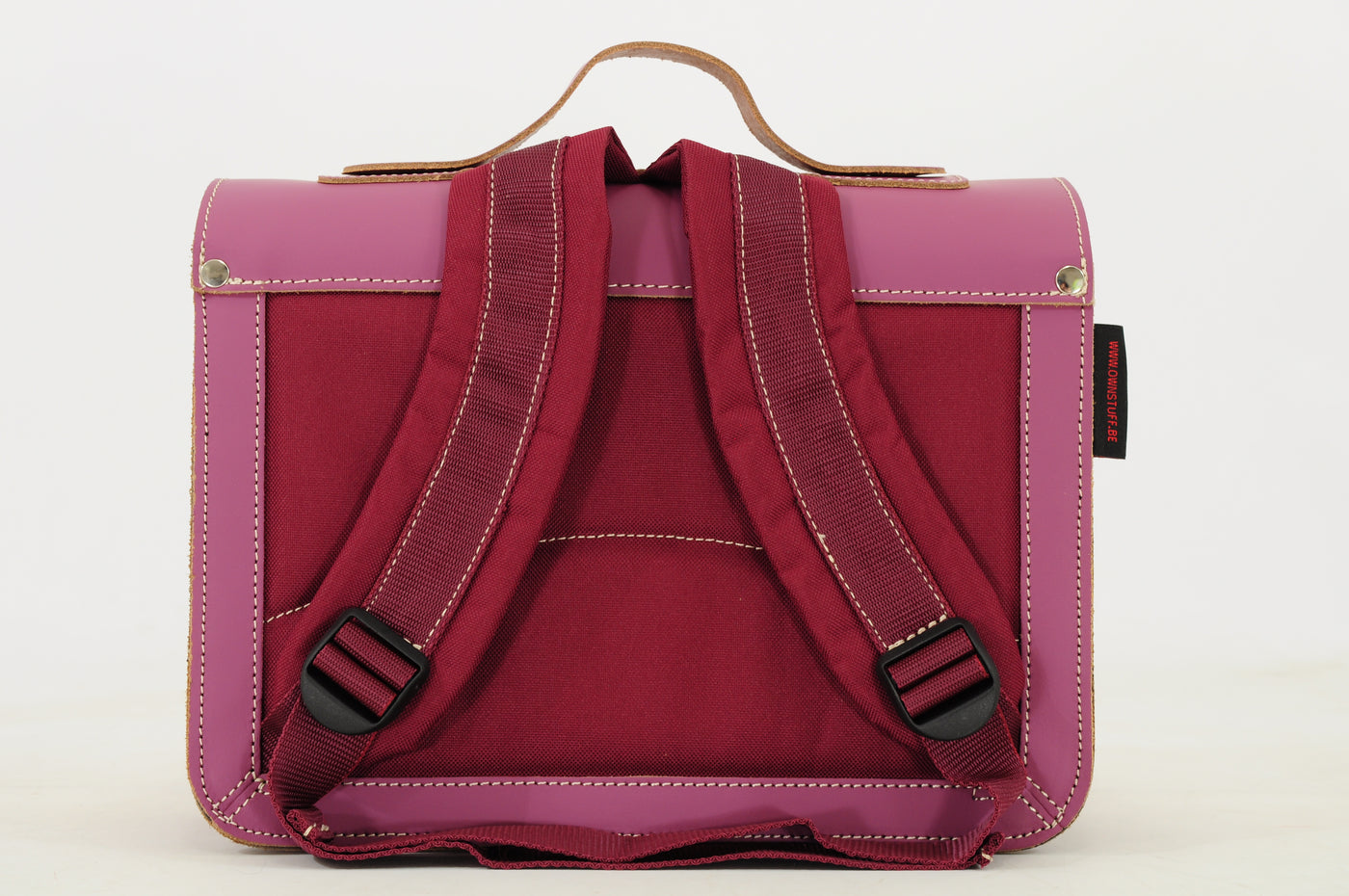 Own Stuff | lederen kleuterboekentas teddy plum