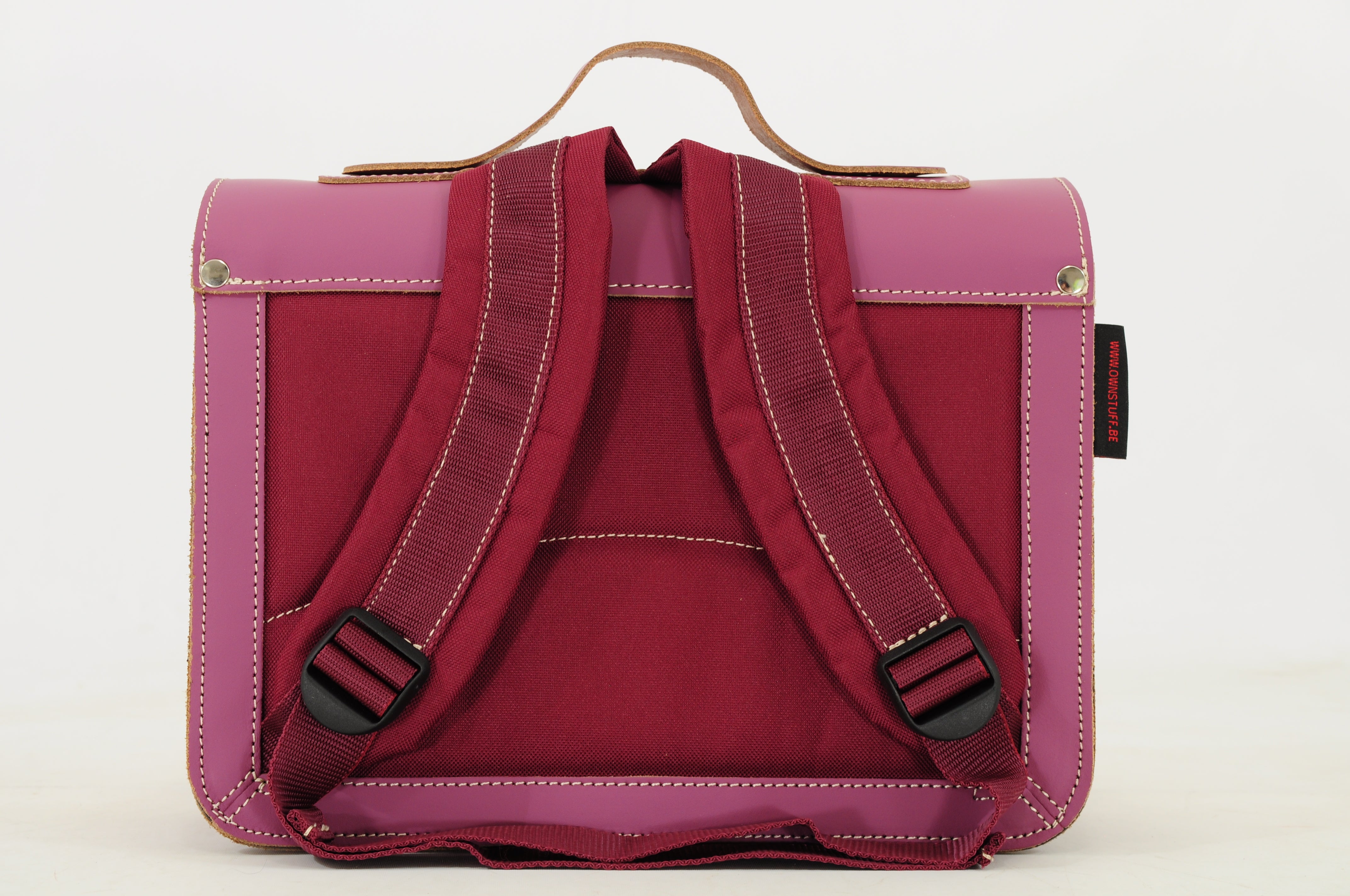 Own Stuff | lederen kleuterboekentas teddy plum