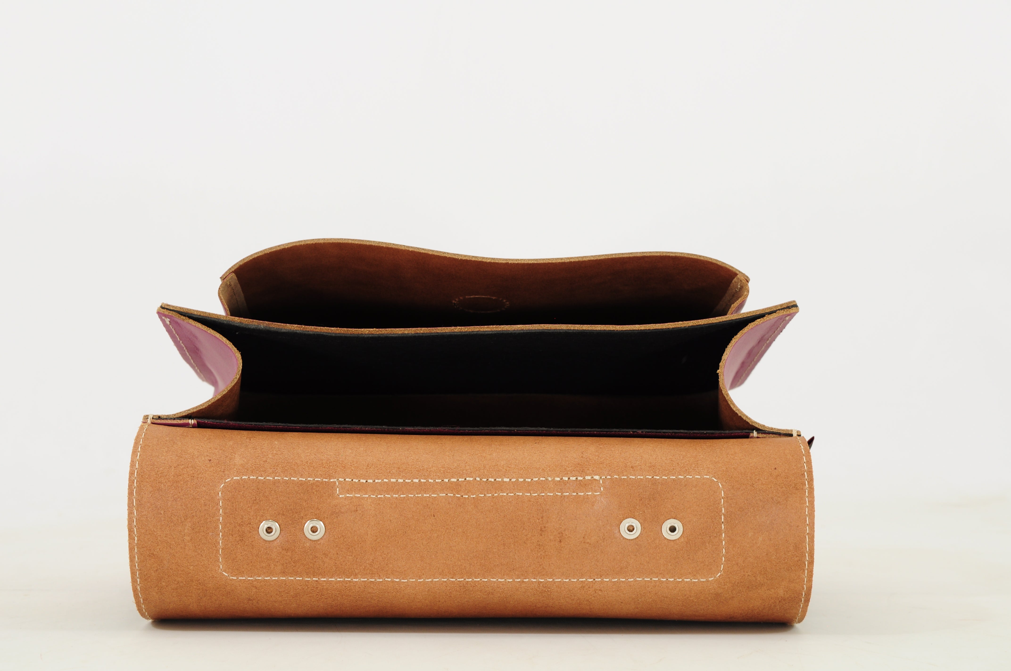 Own Stuff | lederen kleuterboekentas teddy plum