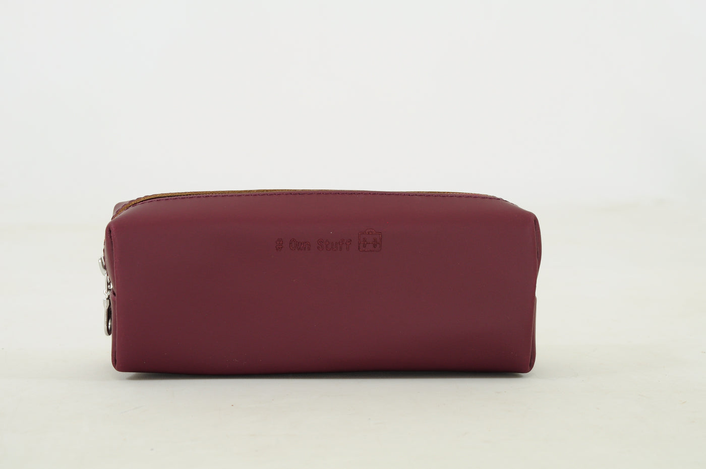 Own Stuff | lederen pennenzak aubergine