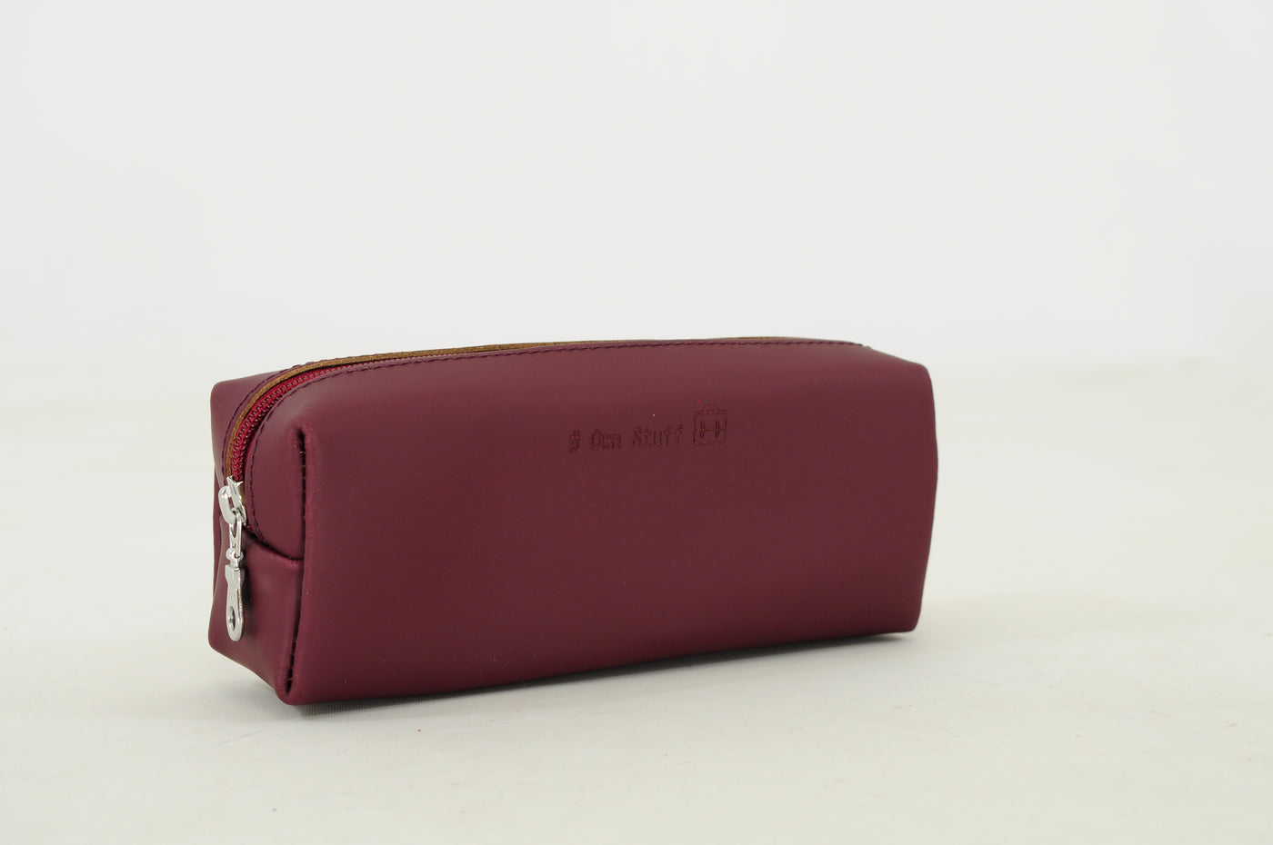 Own Stuff | lederen pennenzak aubergine