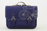 Own Stuff | lederen boekentas classic bike marine