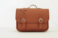 Own Stuff | lederen boekentas classic dino chestnut