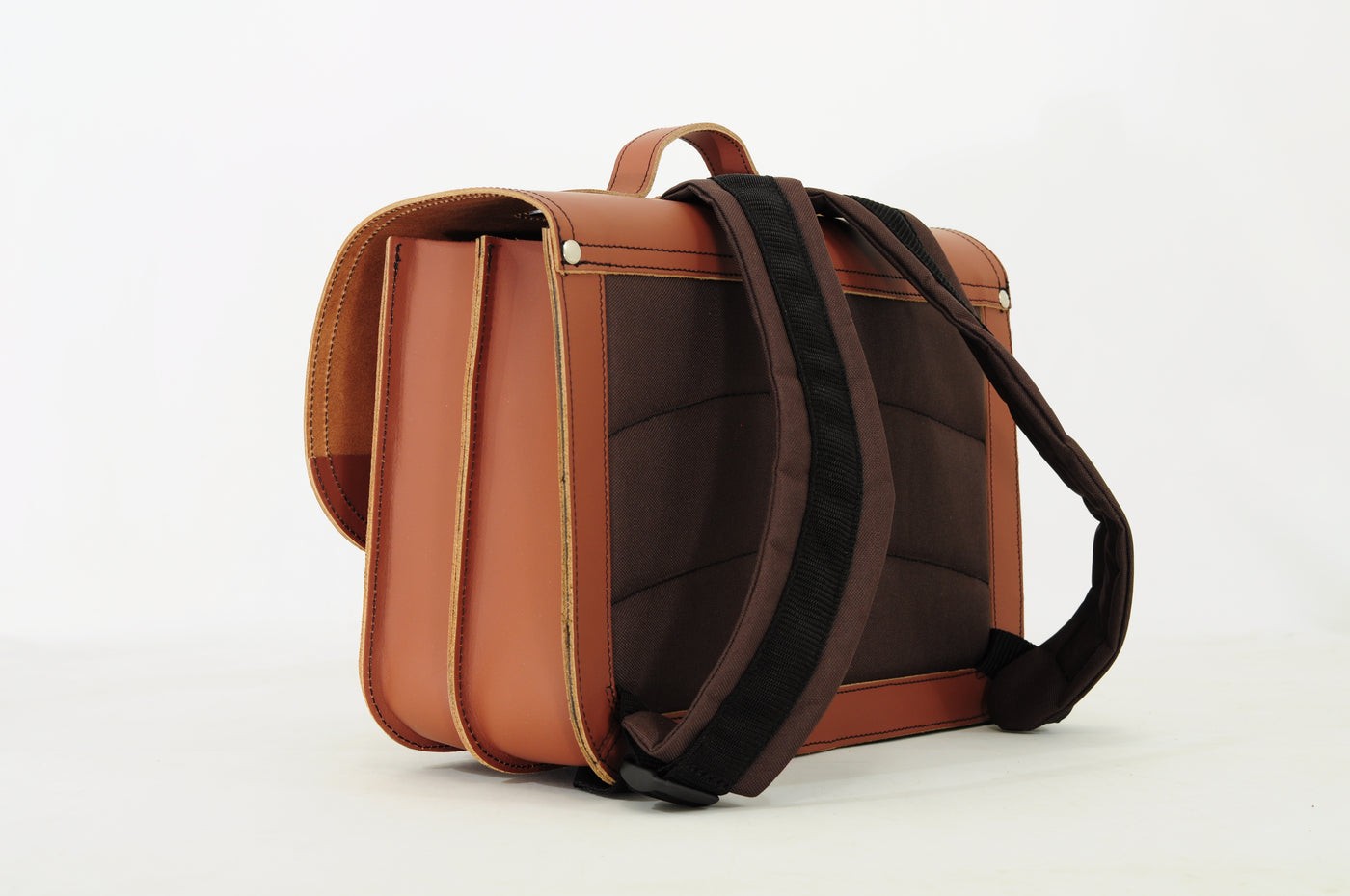 Own Stuff | lederen boekentas classic dino chestnut