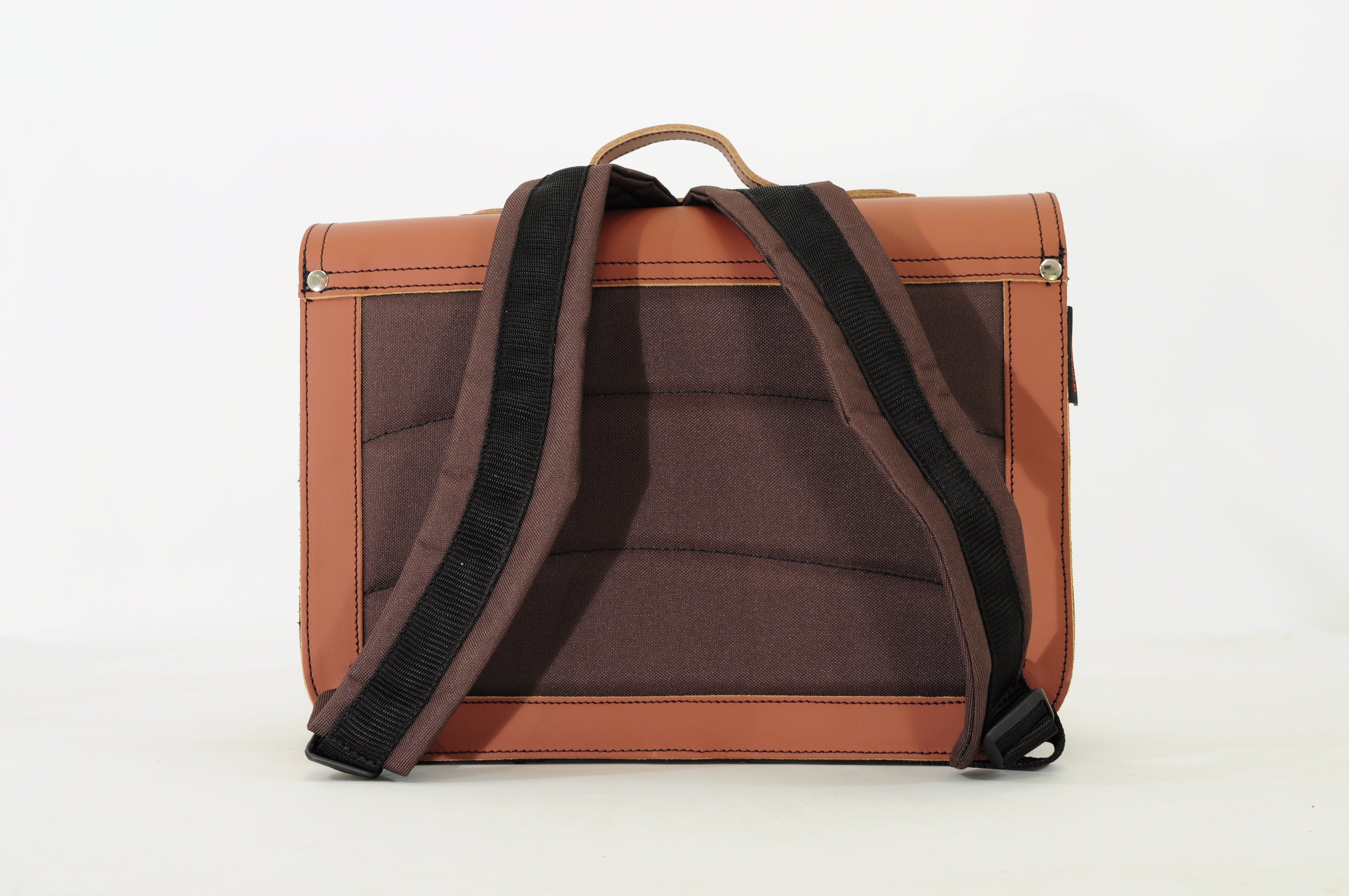 Own Stuff | lederen boekentas classic dino chestnut