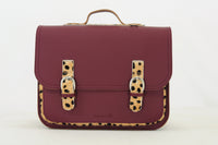 Own Stuff | lederen boekentas classic leo aubergine