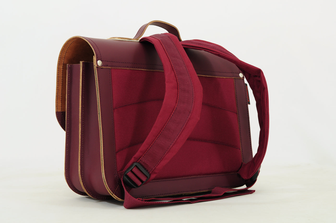 Own Stuff | lederen boekentas classic leo aubergine