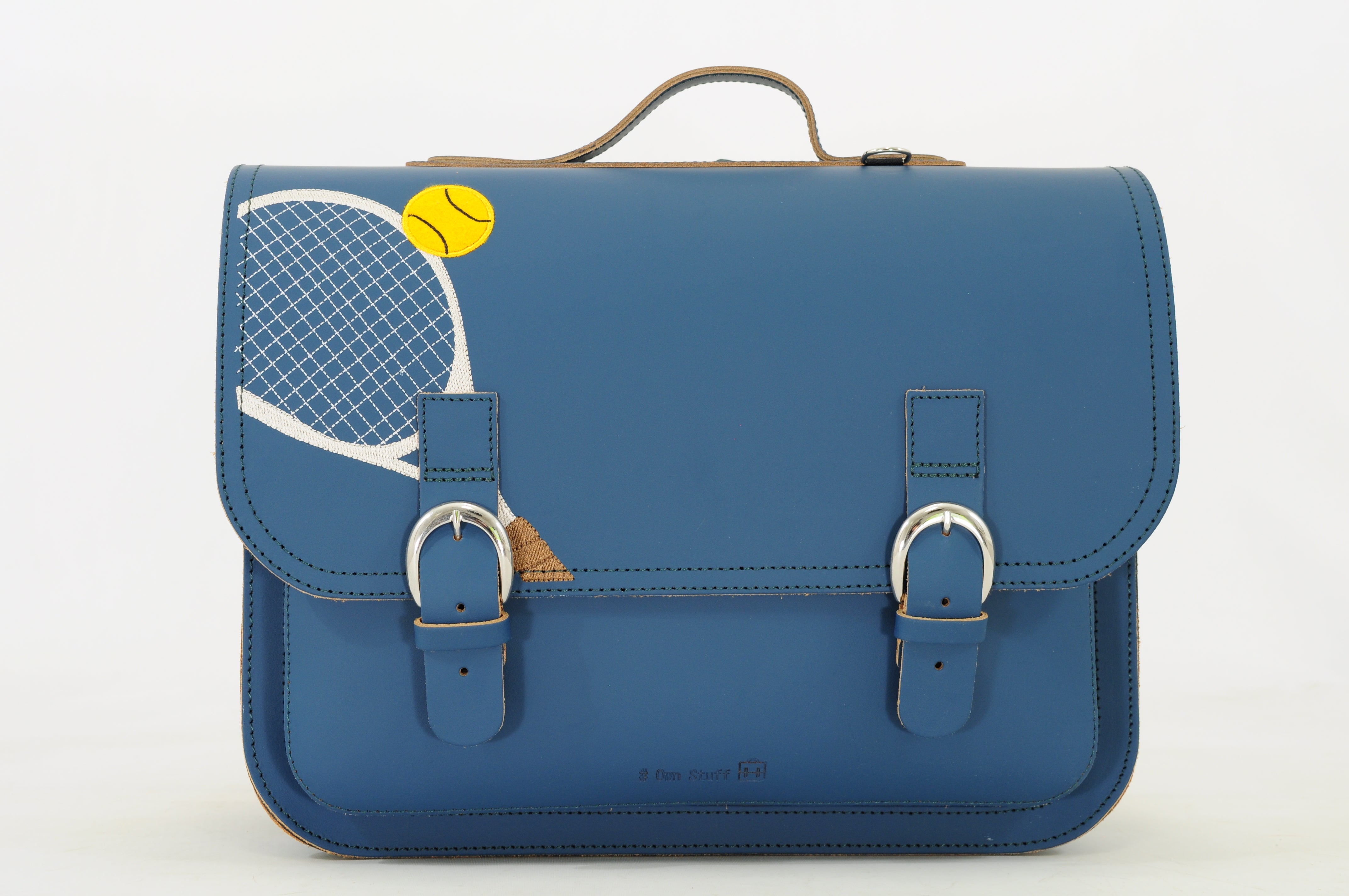 Own Stuff | lederen boekentas classic tennis petrol
