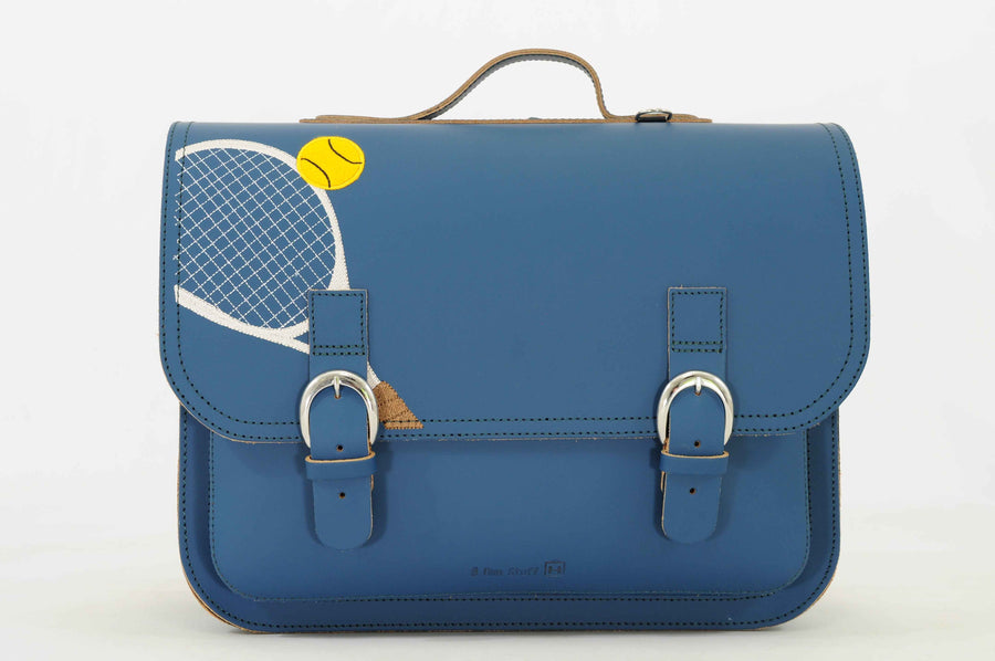 Own Stuff | lederen boekentas classic tennis petrol