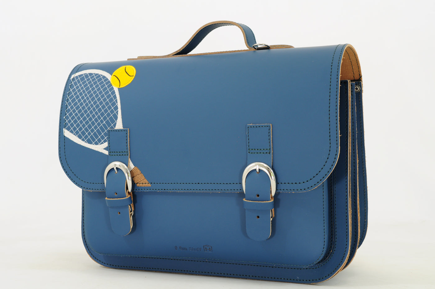 Own Stuff | lederen boekentas classic tennis petrol