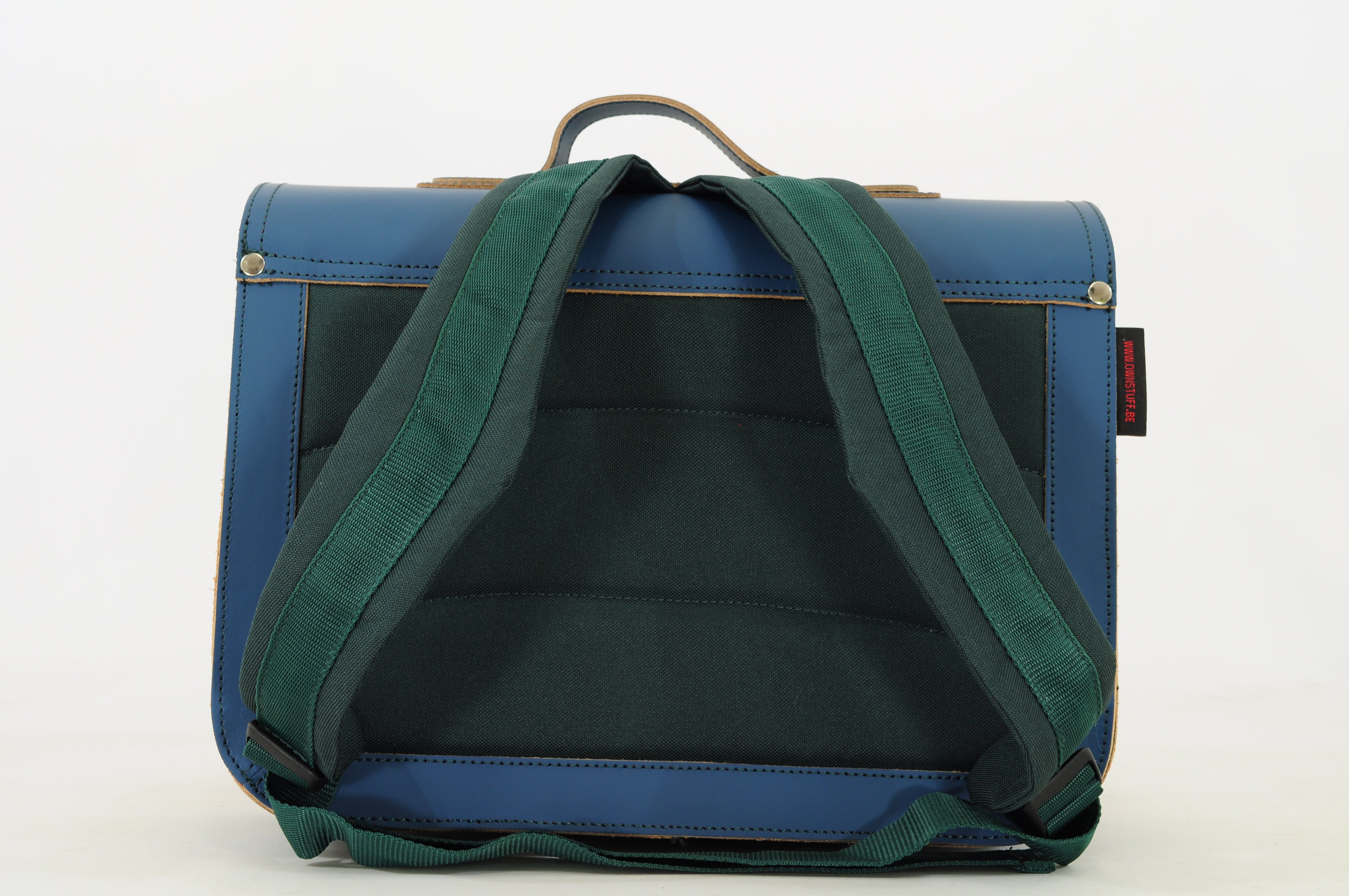 Own Stuff | lederen boekentas classic tennis petrol