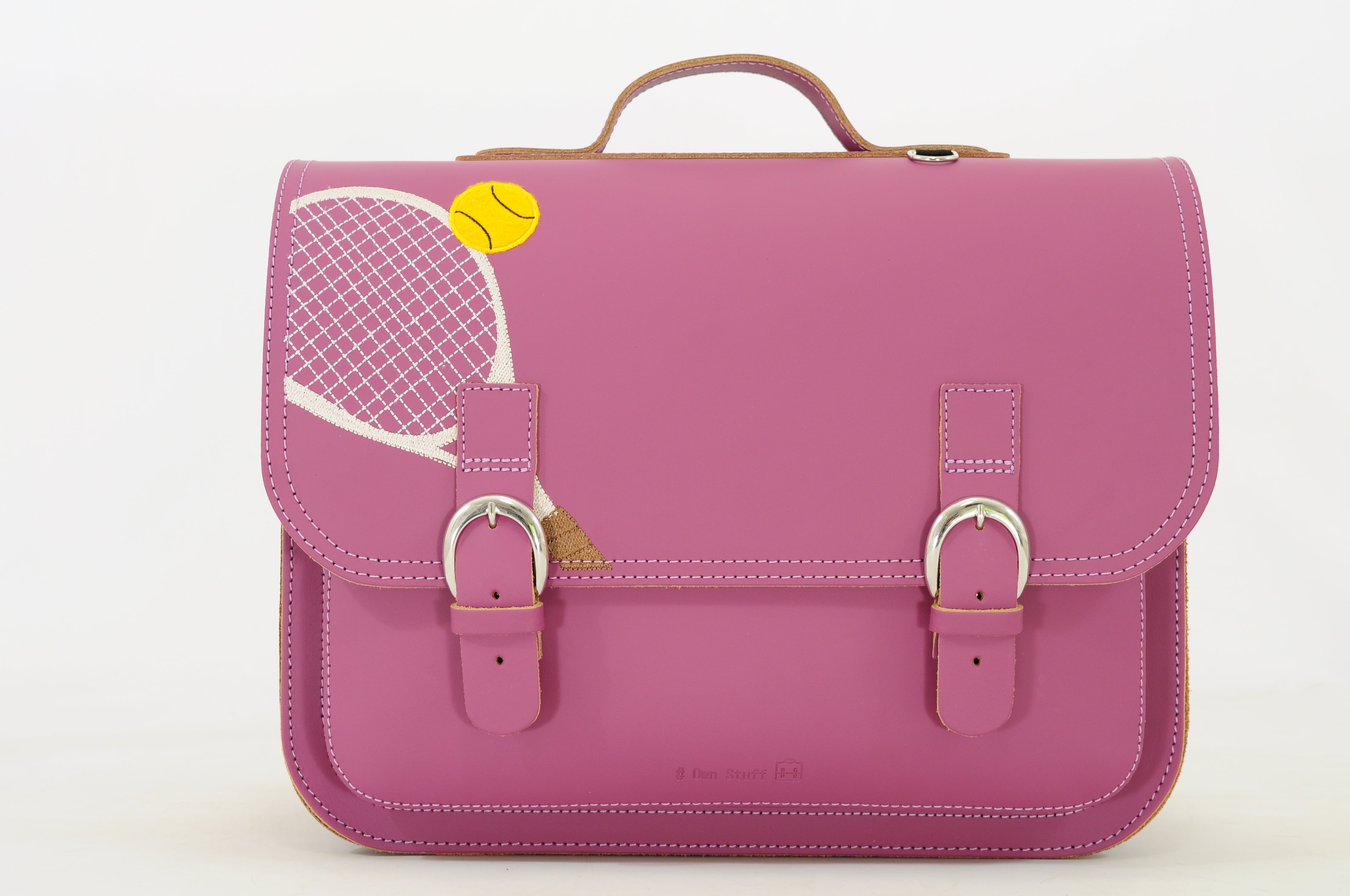 Own Stuff | lederen boekentas classic tennis plum