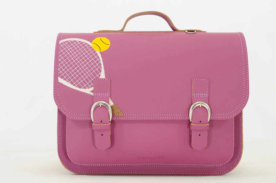 Own Stuff | lederen boekentas classic tennis plum