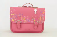 Own Stuff | lederen boekentas classic wildflower antiek pink