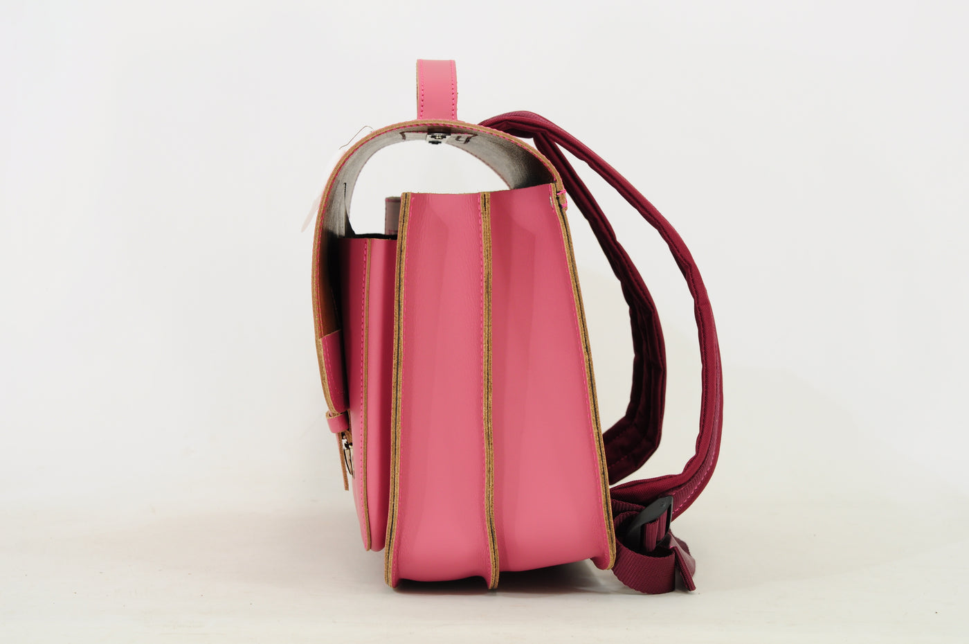 Own Stuff | lederen boekentas classic wildflower antiek pink