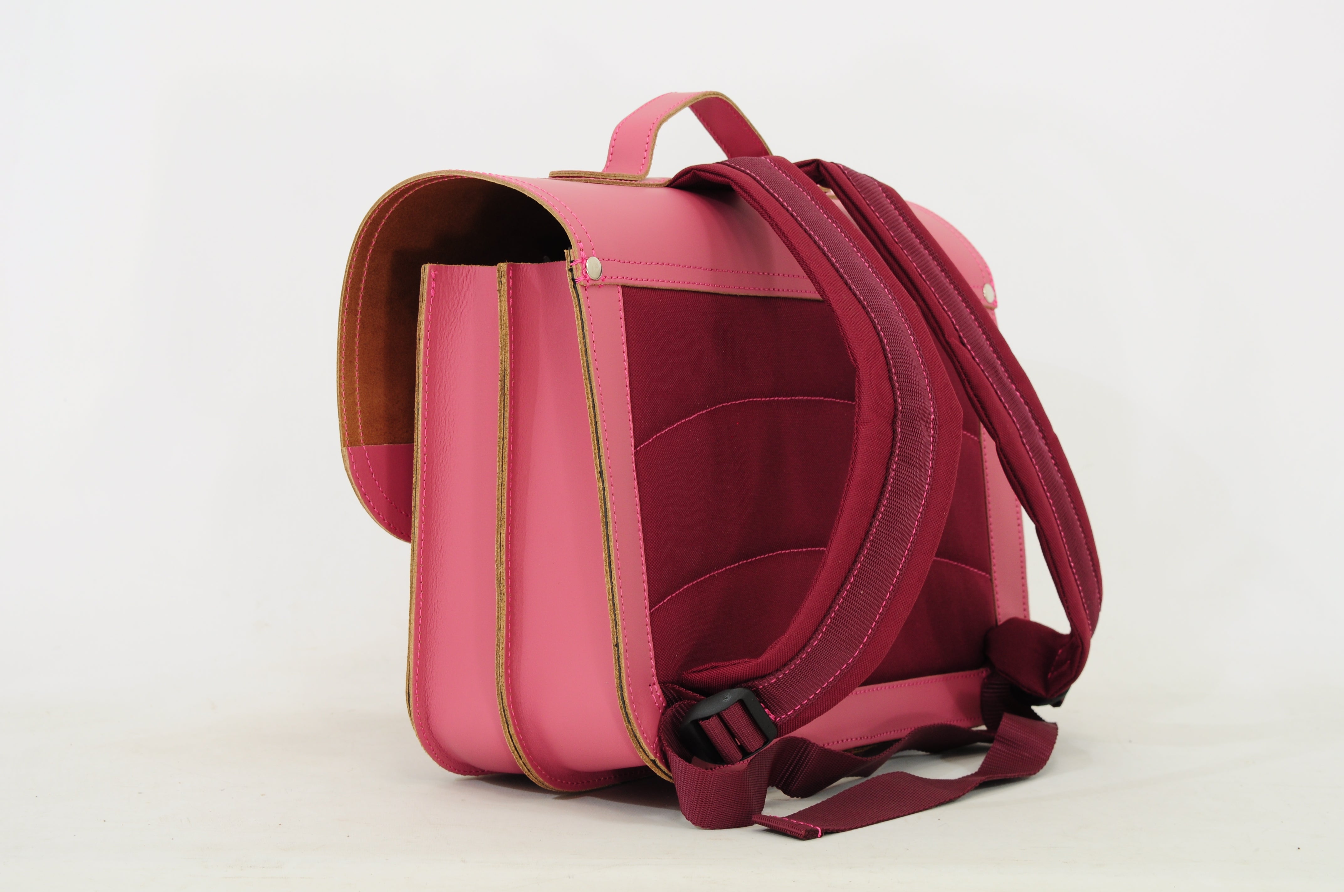 Own Stuff | lederen boekentas classic wildflower antiek pink