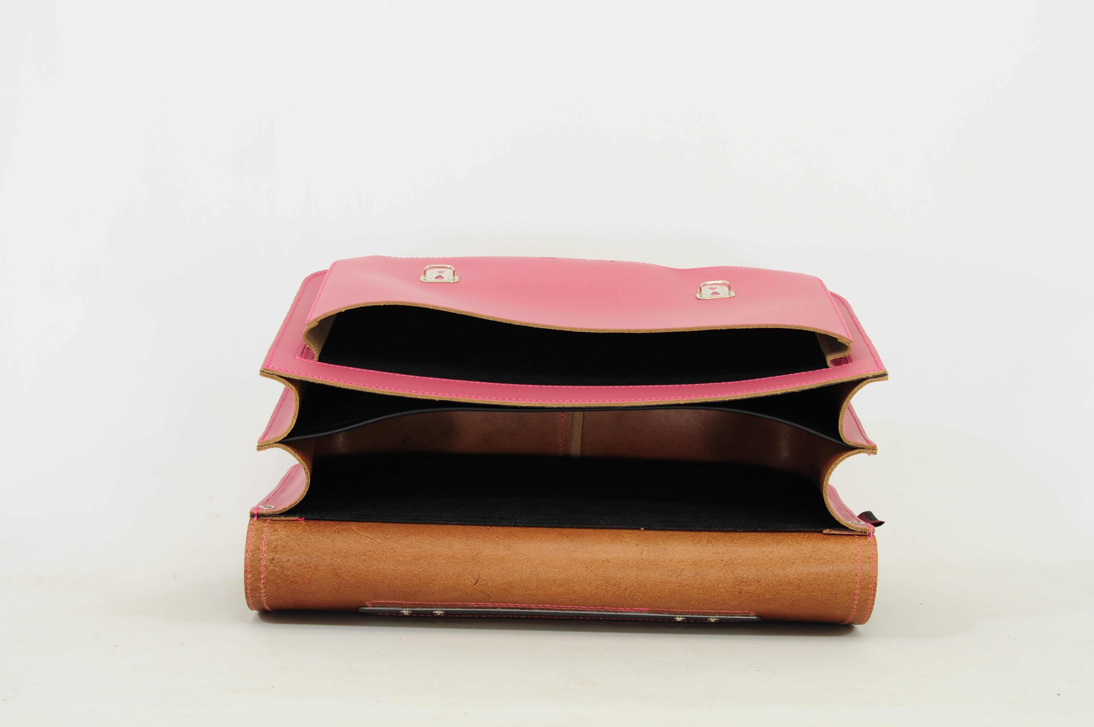 Own Stuff | lederen boekentas classic wildflower antiek pink