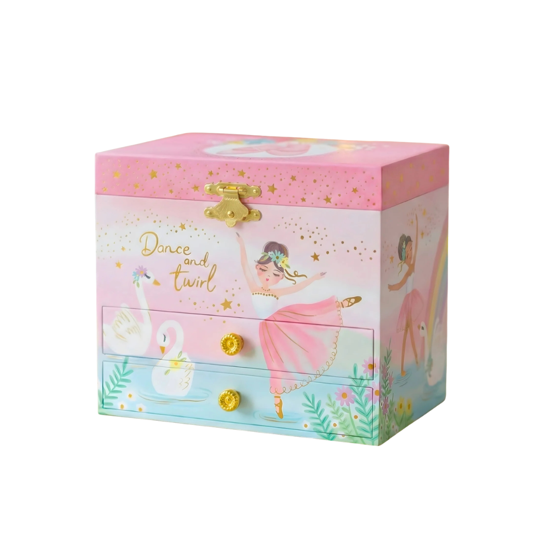Giggle & Honey | Musical Jewelry Box - Twirling Ballerina - Swan Lake