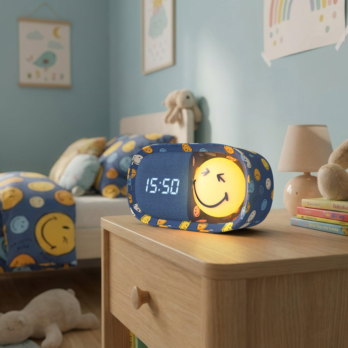 MOB | dreamy clock smiley world blue