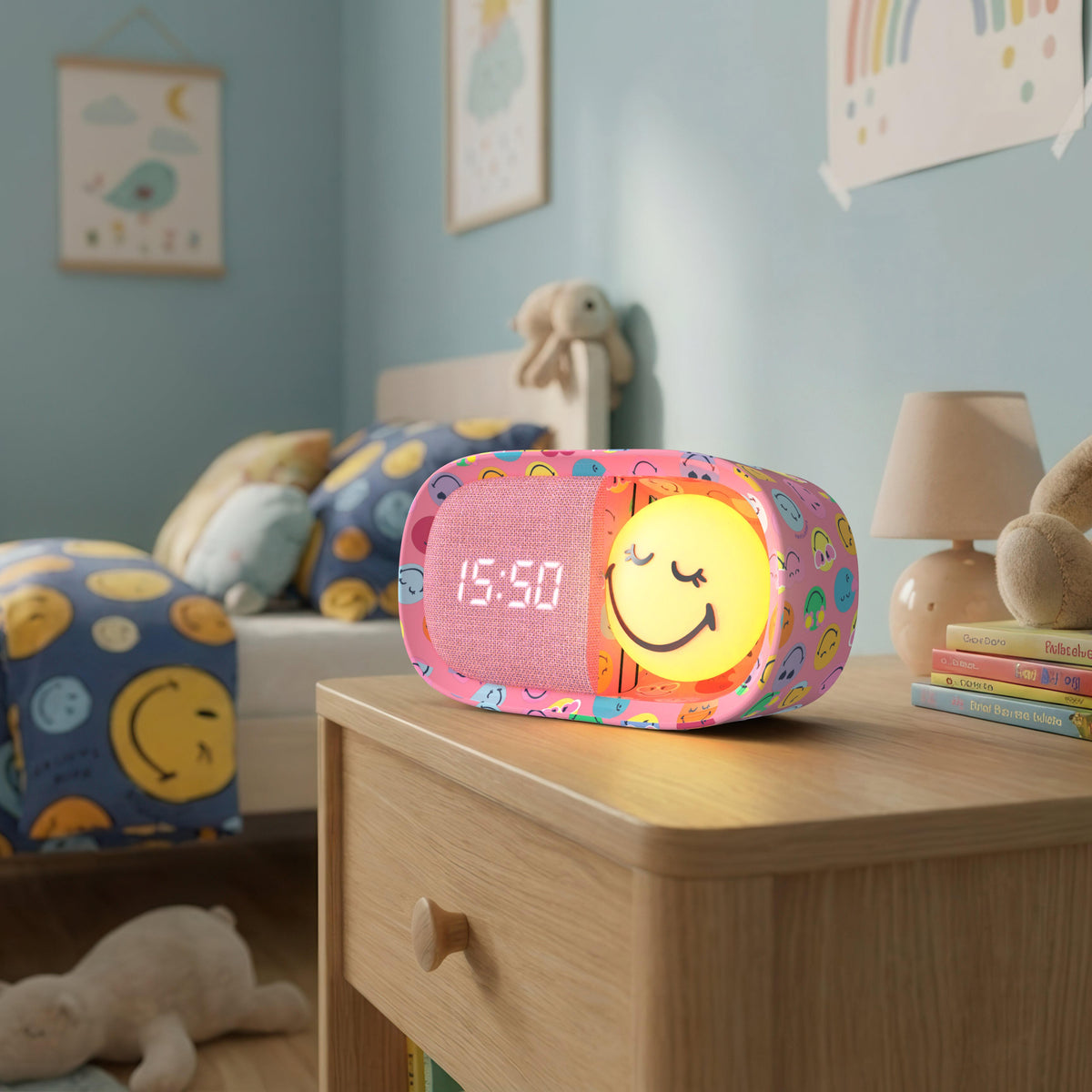 MOB | dreamy clock smiley world pink