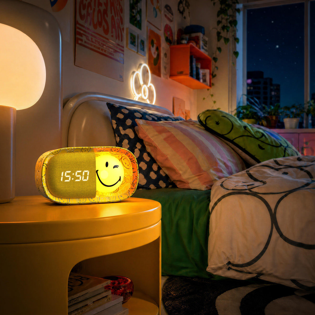 MOB | dreamy clock smiley world yellow