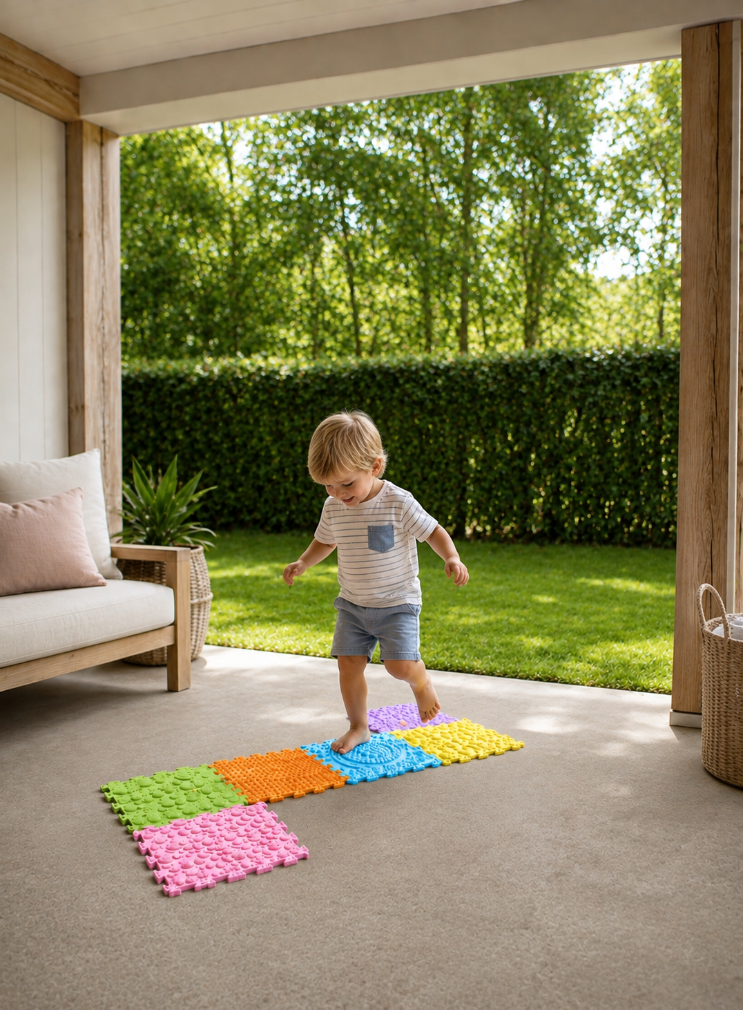 Sense2Play Puzzelmat Sensorisch Pastels +0m 6-tegels - foto 5