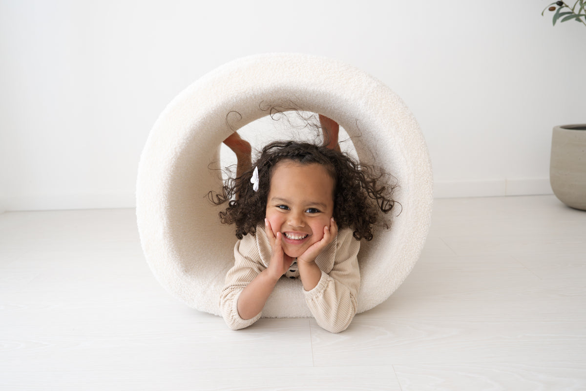 Sense2Play | Kruiprol Avonturen Foam Tunnel Bouclé Cream +12m