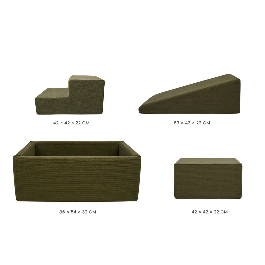 Sense2Play Ballenbad 4-in-1 Foam Speelset Corduroy Green +12m